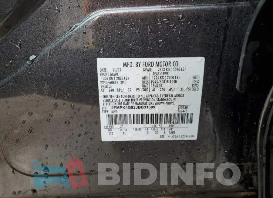 2FMPK4G92JBB31009 Photo# 13