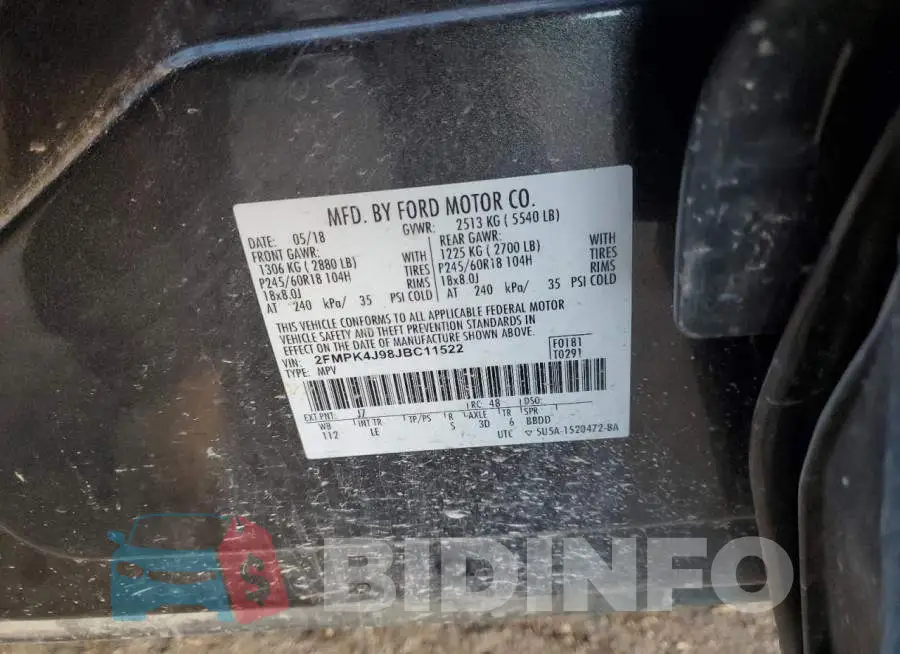 2FMPK4J98JBC11522 Photo# 12