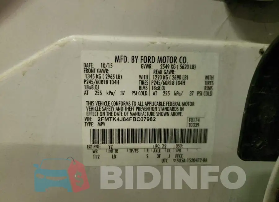 2FMTK4J84FBC07982 Photo# 14