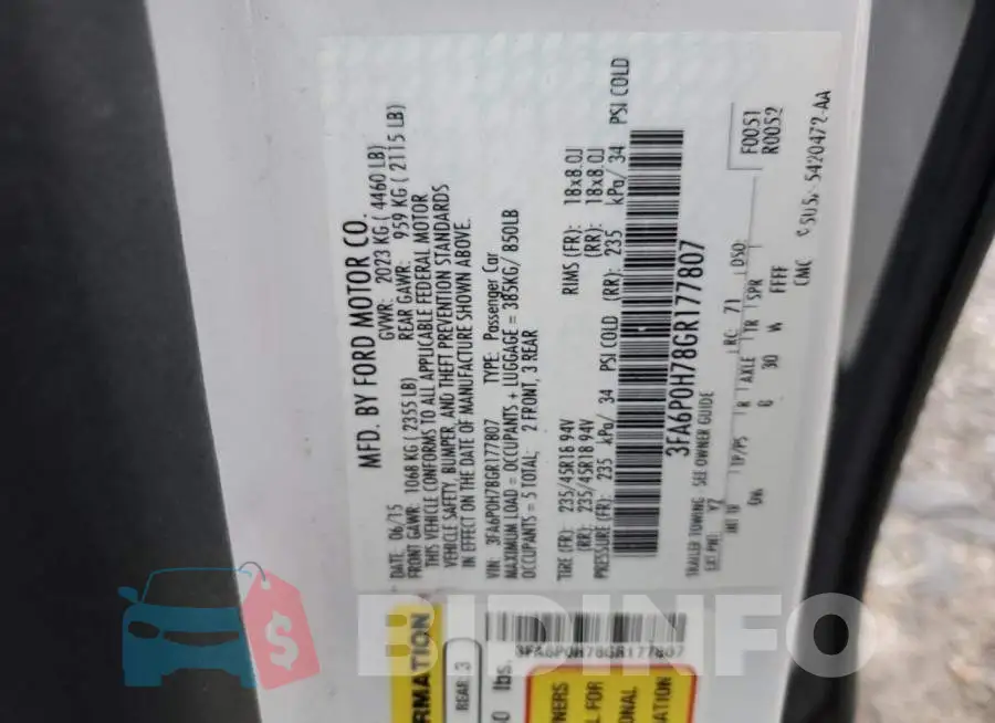 3FA6P0H78GR177807 Photo# 12