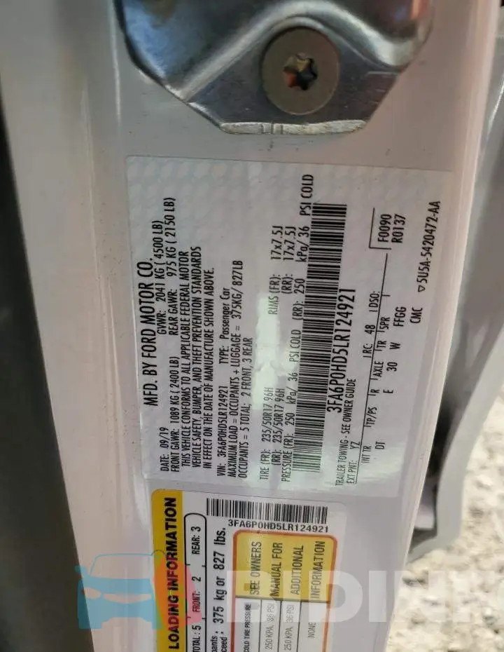 3FA6P0HD5LR124921 Photo# 12