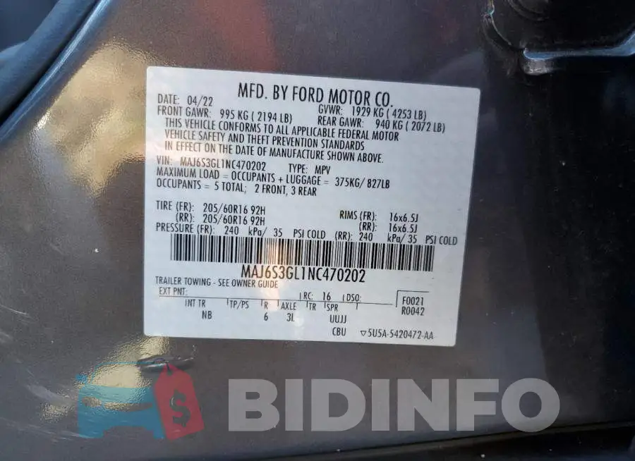 MAJ6S3GL1NC470202 Photo# 13