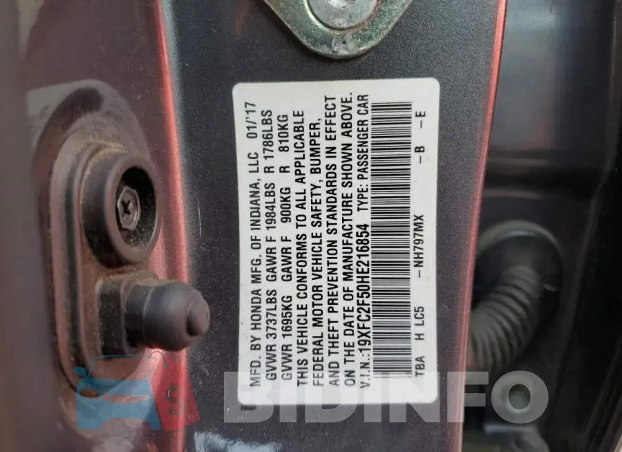 19XFC2F50HE216854 Photo# 12