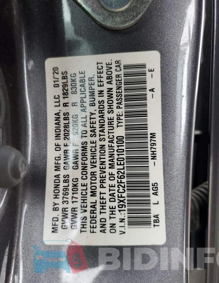 19XFC2F62LE010100 Photo# 13