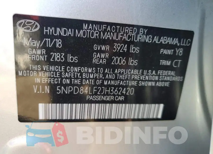 5NPD84LF2JH362420 Photo# 12