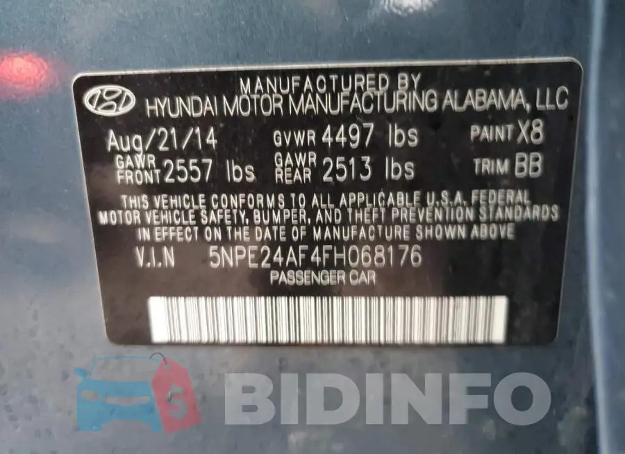 5NPE24AF4FH068176 Photo# 12