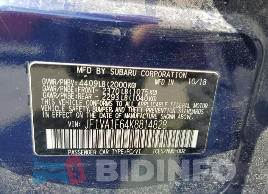 JF1VA1F64K8814828 Photo# 12