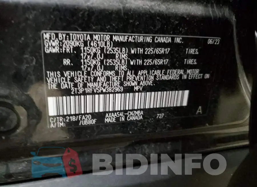 2T3P1RFV5PW382969 Photo# 13
