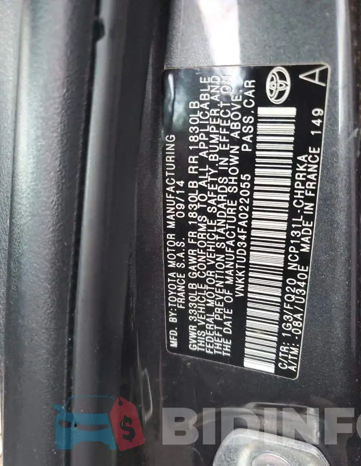 VNKKTUD34FA022055 Photo# 12