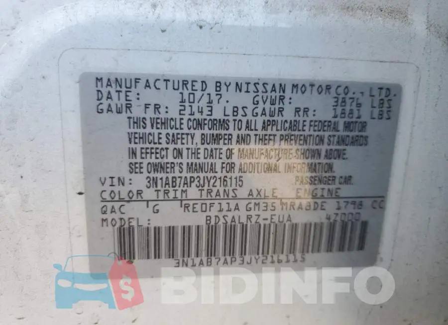 3N1AB7AP3JY216115 Photo# 12