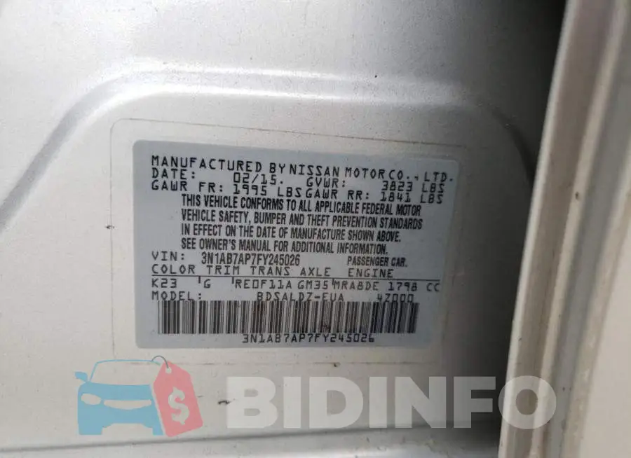 3N1AB7AP7FY245026 Photo# 12
