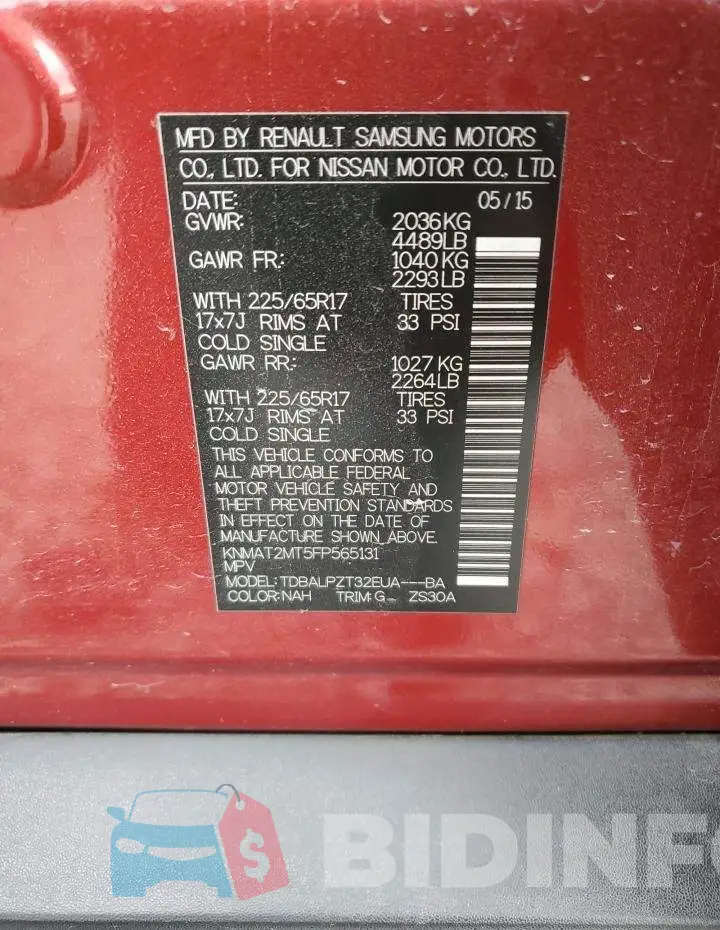 KNMAT2MT5FP565131 Photo# 13