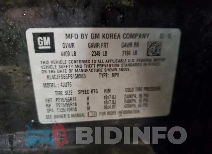 KL4CJFSB5FB158563 Photo# 12