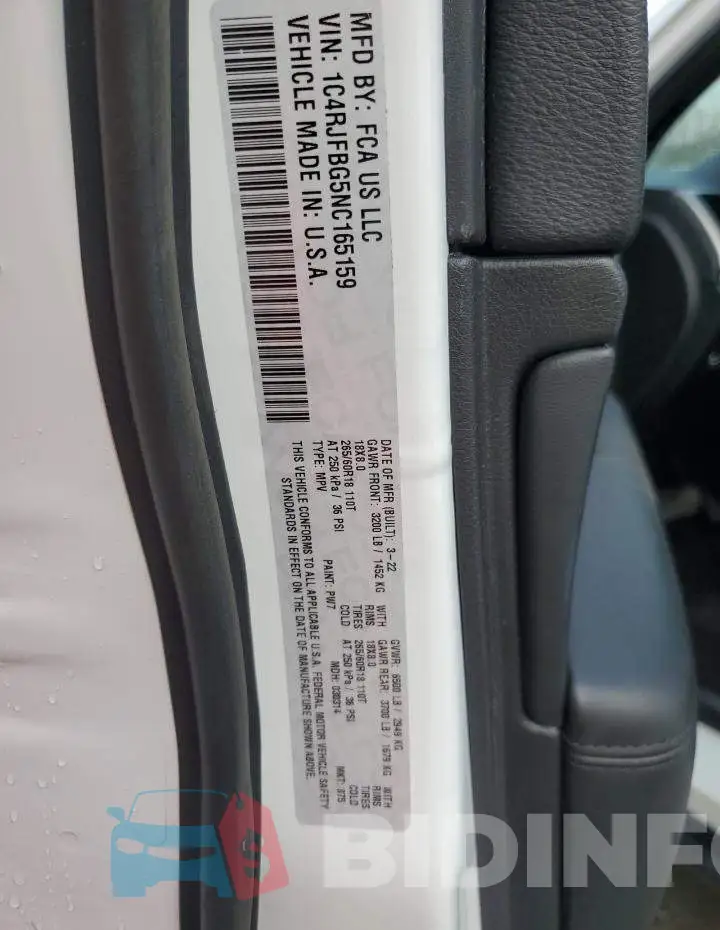 1C4RJFBG5NC165159 Photo# 13