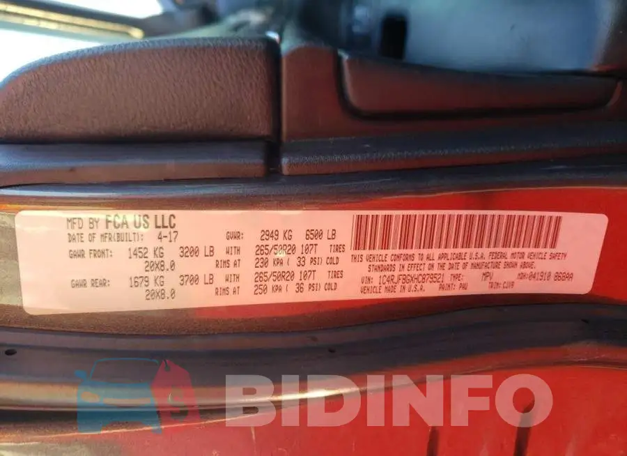 1C4RJFBGXHC879521 Photo# 14