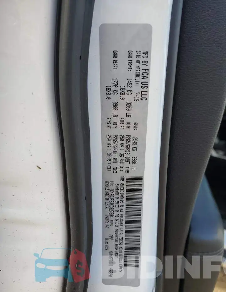 1C4RDJFG3KC827594 Photo# 13