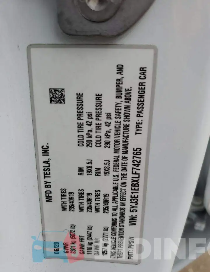 5YJ3E1EBXLF742765 Photo# 12