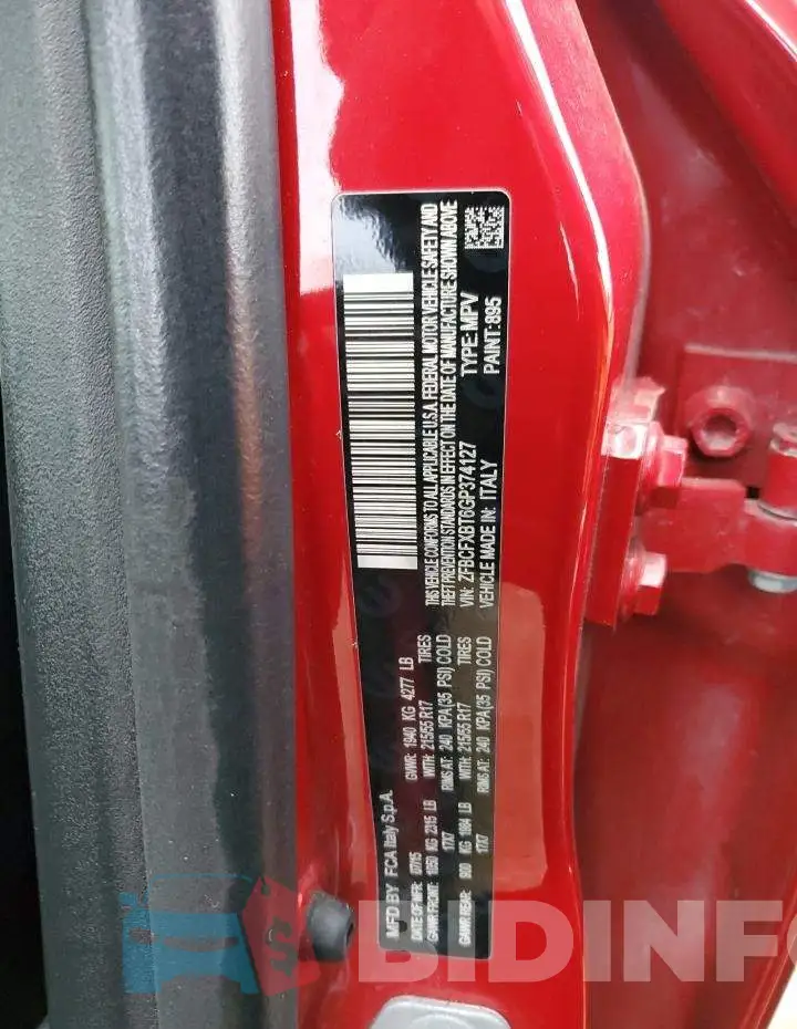 ZFBCFXBT6GP374127 Photo# 12