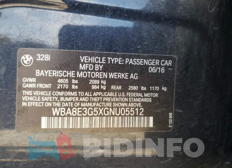 WBA8E3G5XGNU05512 Photo# 12