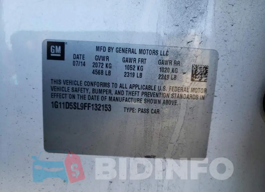 1G11D5SL9FF132153 Photo# 12