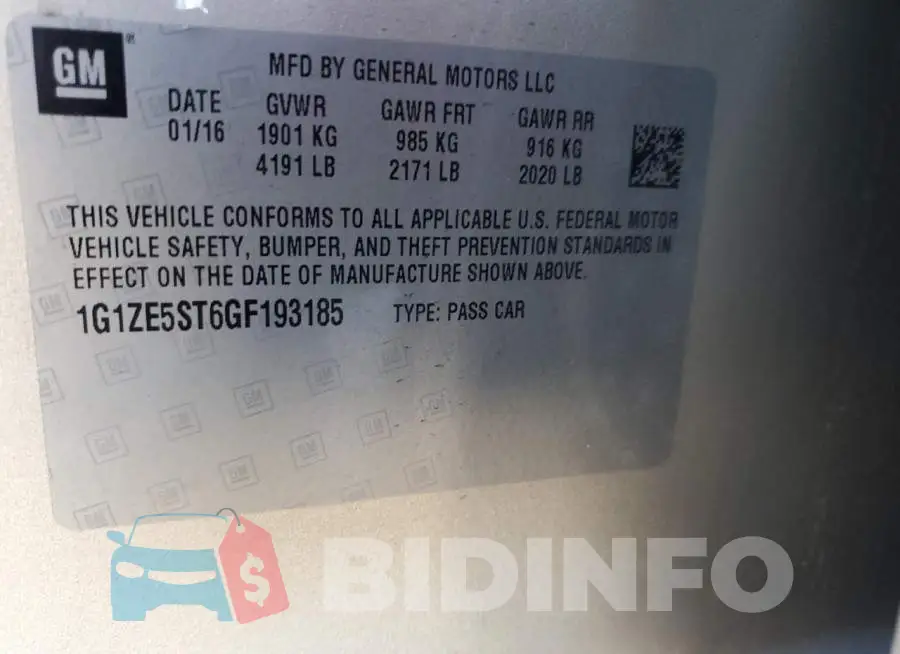 1G1ZE5ST6GF193185 Photo# 12