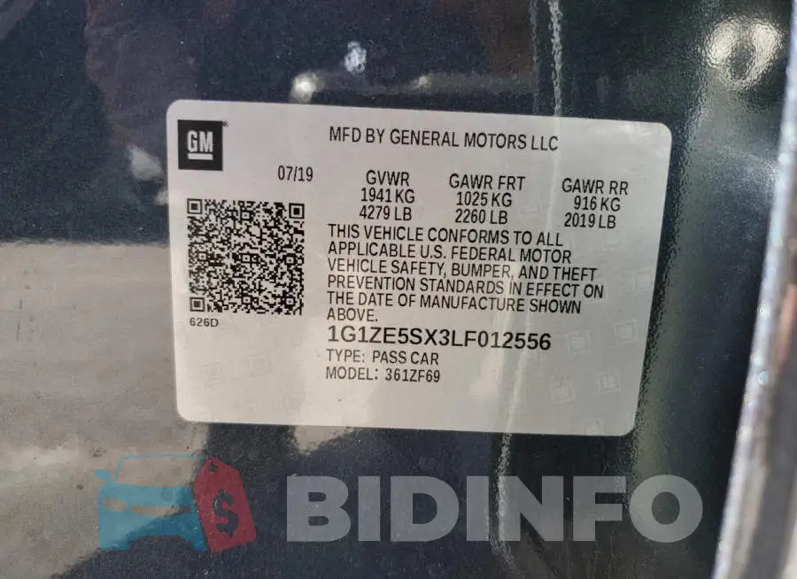 1G1ZE5SX3LF012556 Photo# 12