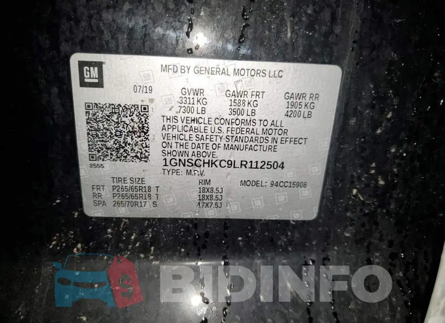 1GNSCHKC9LR112504 Photo# 12