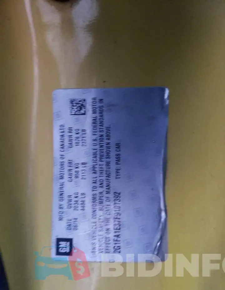 2G1FA1E37F9107392 Photo# 13