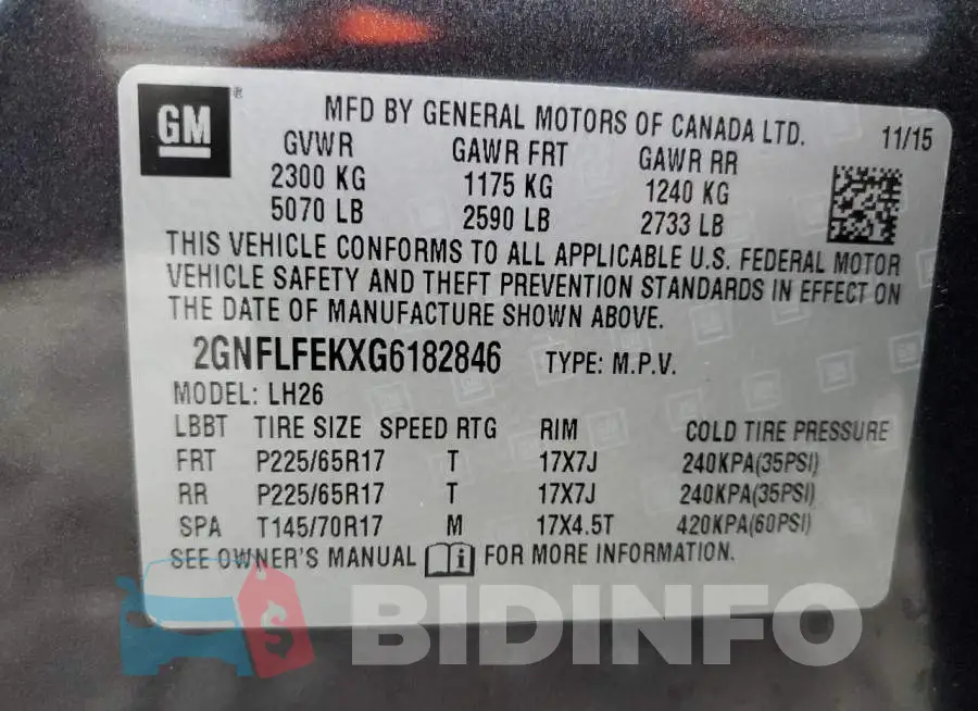2GNFLFEKXG6182846 Photo# 13