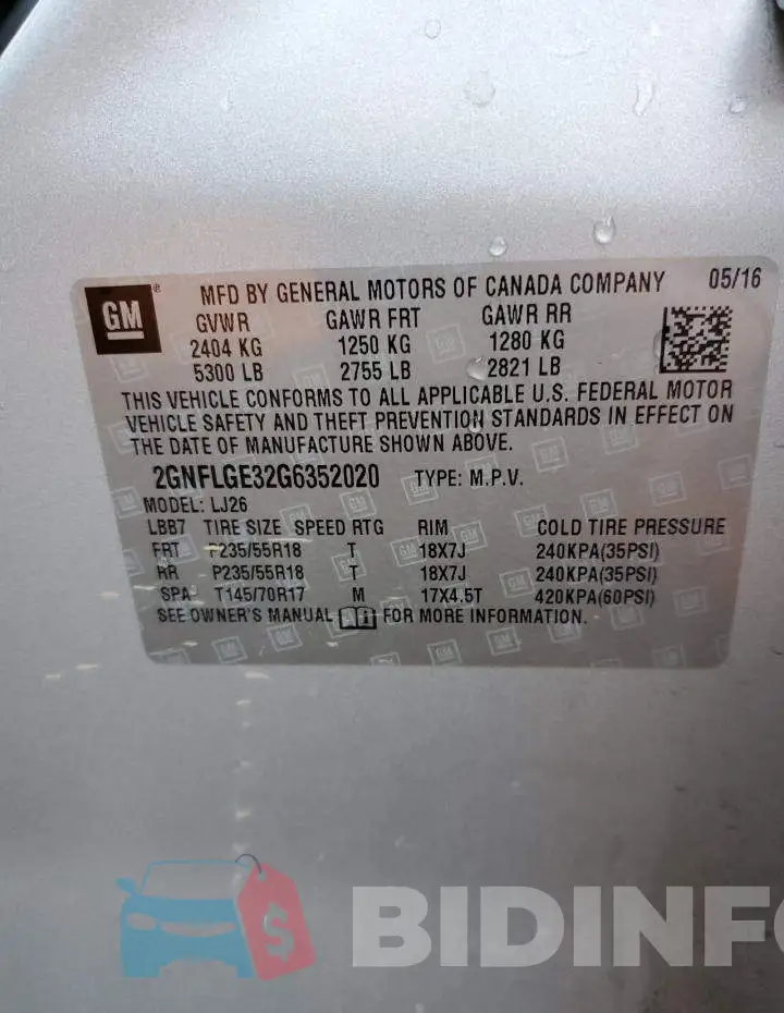 2GNFLGE32G6352020 Photo# 13
