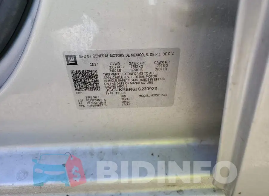 3GCUKRER6JG230923 Photo# 12