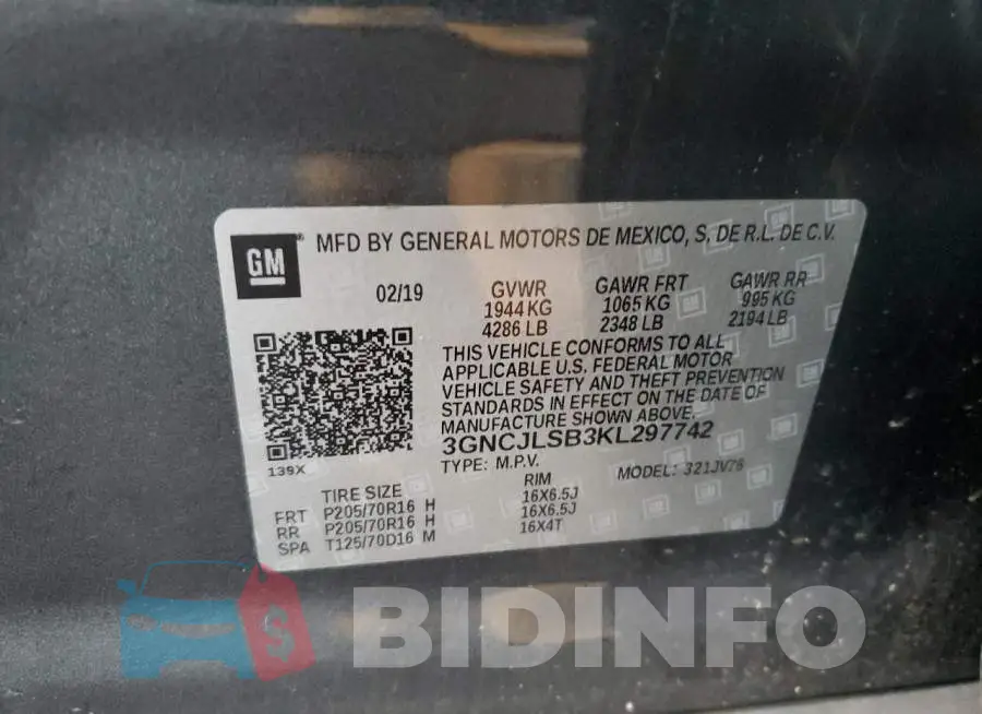 3GNCJLSB3KL297742 Photo# 12