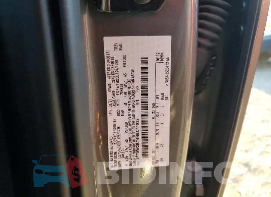 1FT8W2BT4NEC41932 Photo# 12
