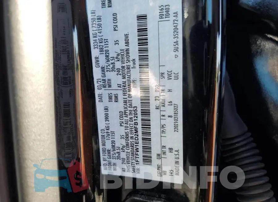 1FTFW1ED2MFB12053 Photo# 12