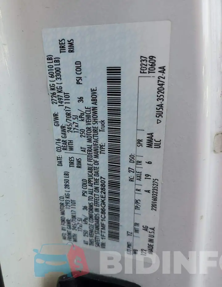 1FTMF1C86GKE28807 Photo# 13