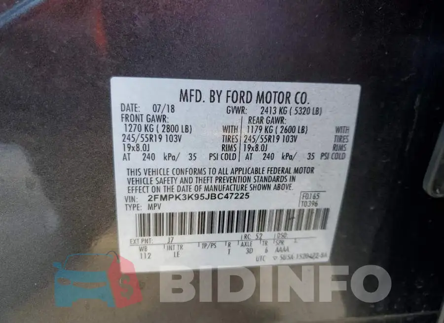 2FMPK3K95JBC47225 Photo# 13