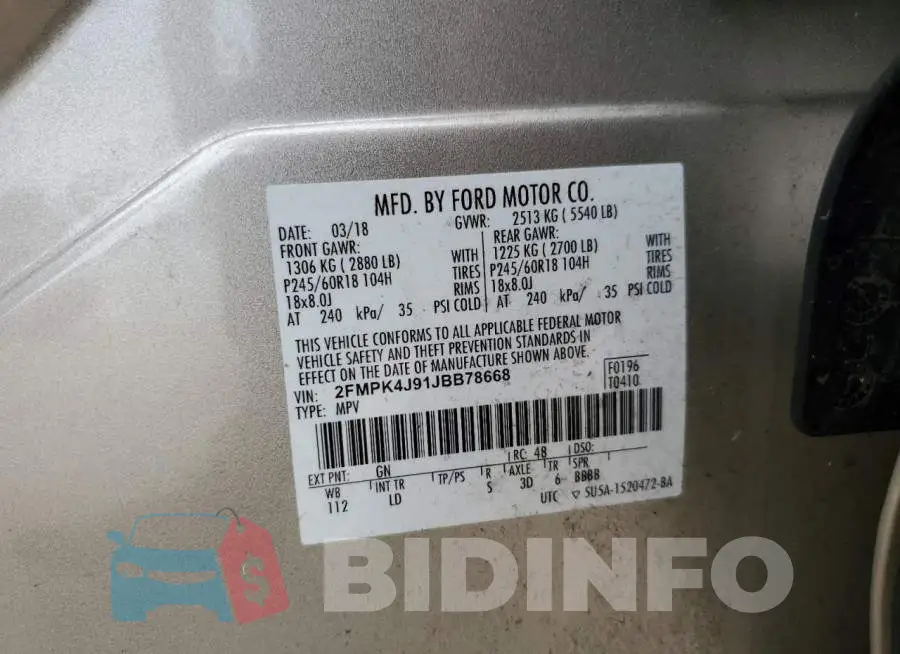 2FMPK4J91JBB78668 Photo# 13