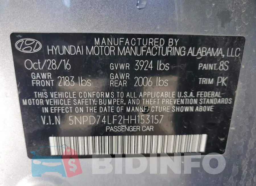 5NPD74LF2HH153157 Photo# 12