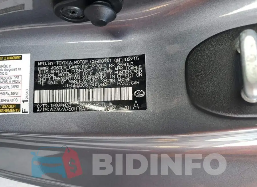 JTHSE5BC6F5002831 Photo# 12