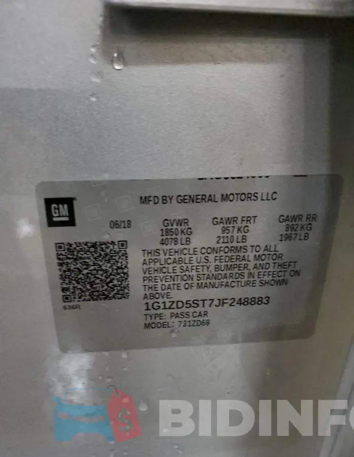 1G1ZD5ST7JF248883 Photo# 12