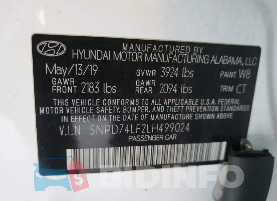 5NPD74LF2LH499024 Photo# 12