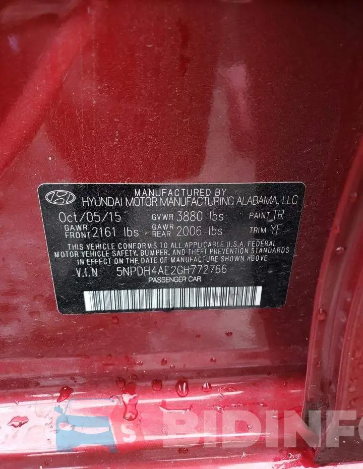 5NPDH4AE2GH772766 Photo# 13