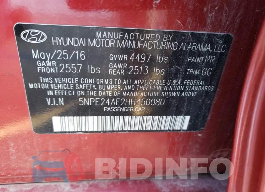 5NPE24AF2HH450080 Photo# 13