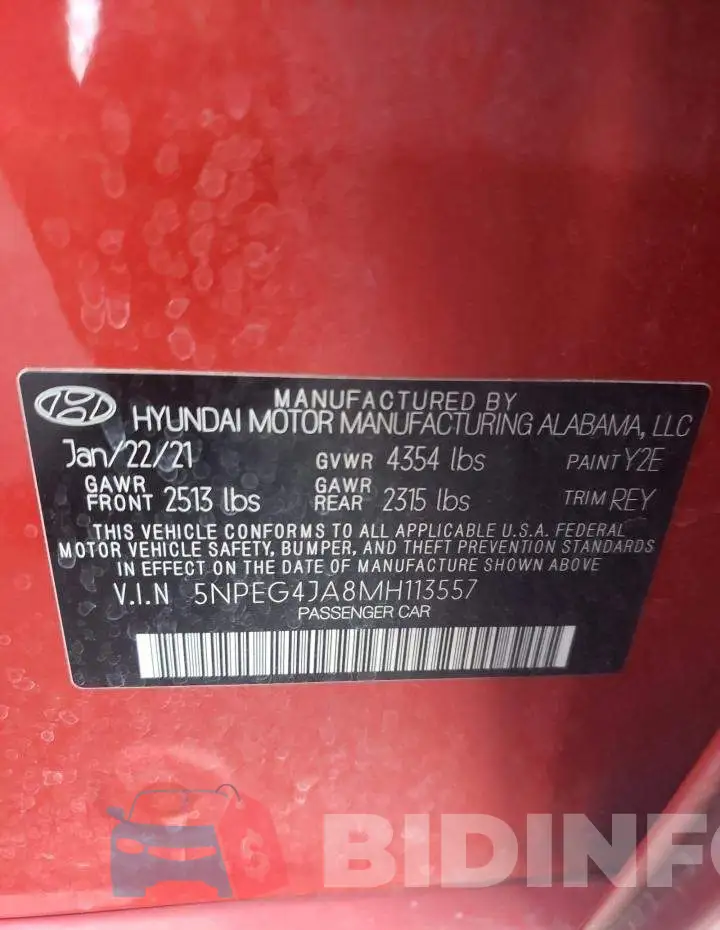 5NPEG4JA8MH113557 Photo# 12