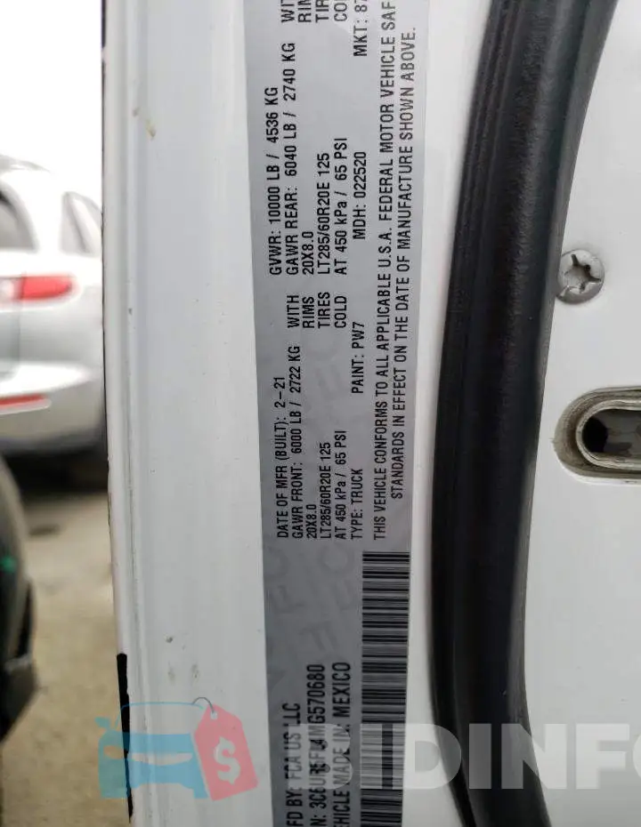 3C6UR5FL4MG570680 Photo# 12