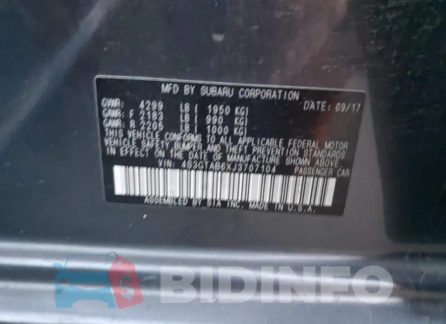 4S3GTAB6XJ3707104 Photo# 12