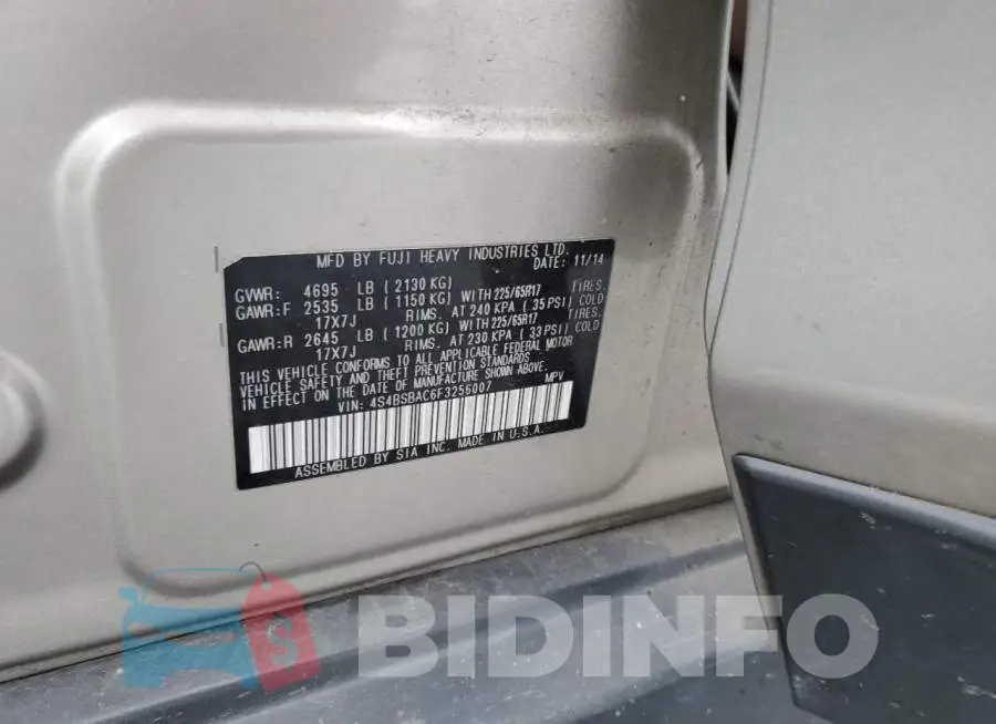 4S4BSBAC6F3256007 Photo# 12