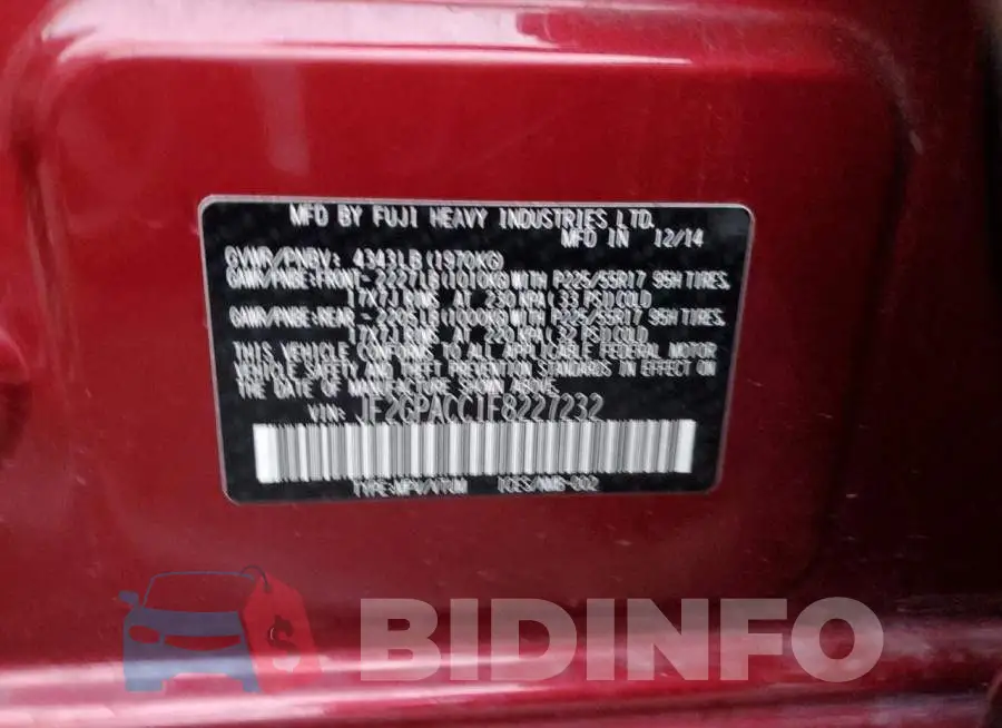 JF2GPACC1F8227232 Photo# 12