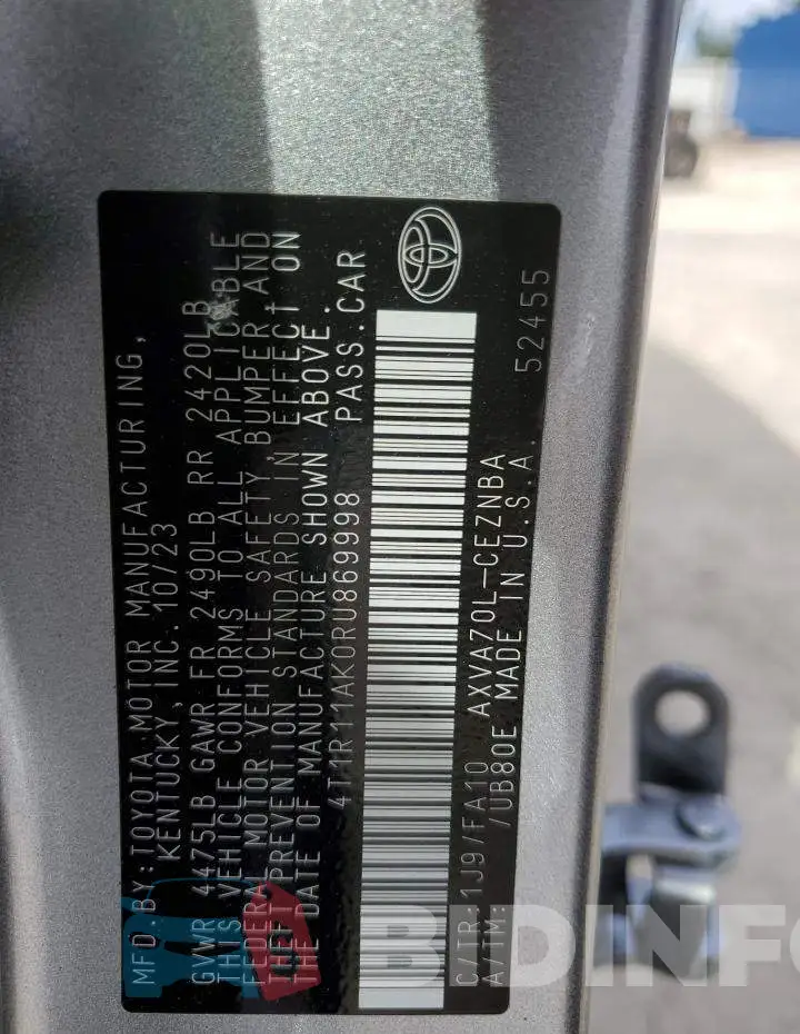 4T1R11AK0RU869998 Photo# 13