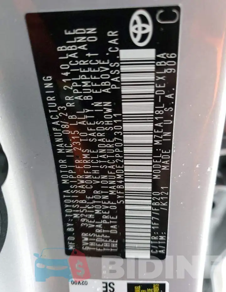 5YFB4MDE2PP073011 Photo# 12